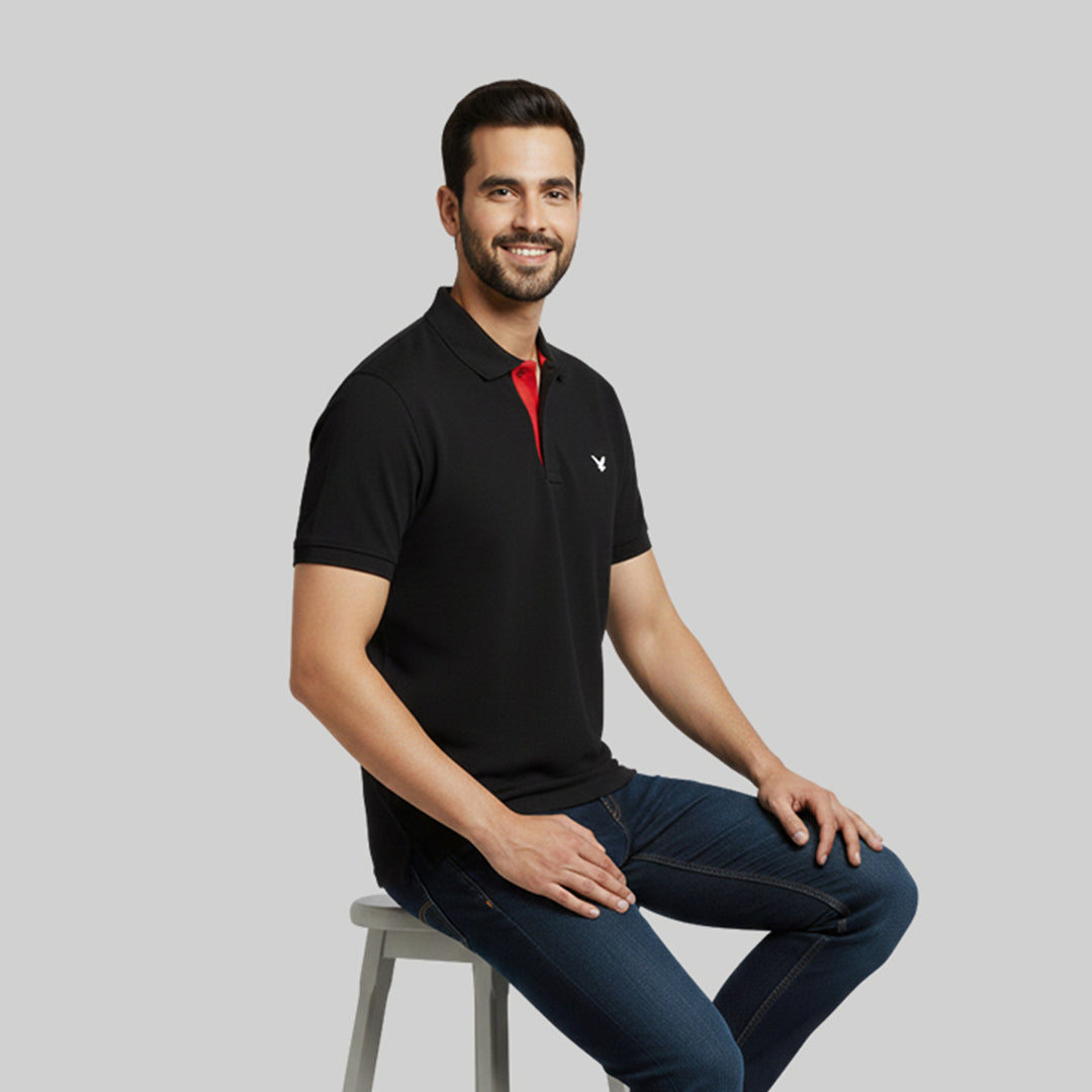 Men Premium Solid Regular Fit Polo T-shirt