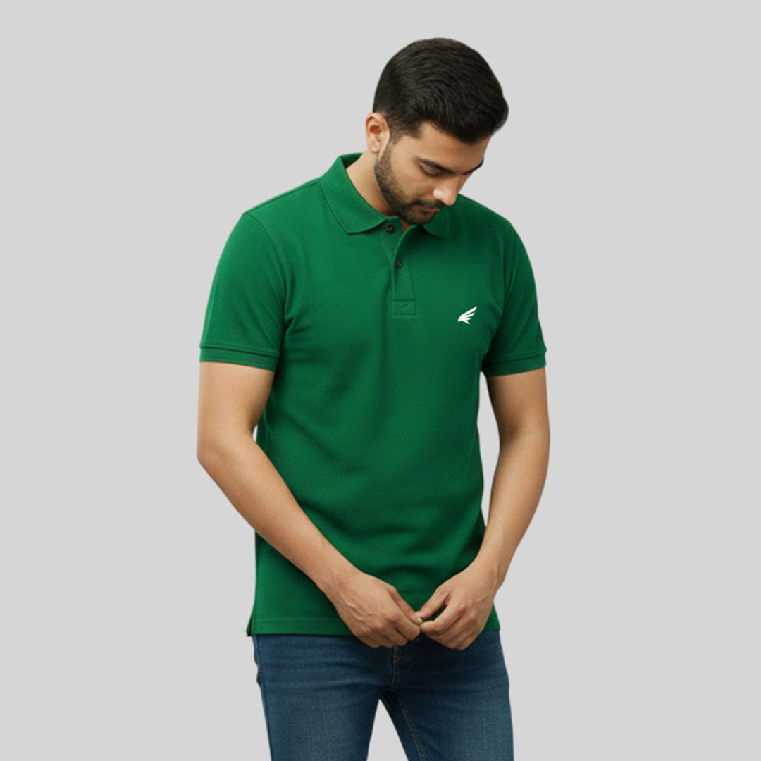 Men Premium Solid Regular Fit Polo T-shirt