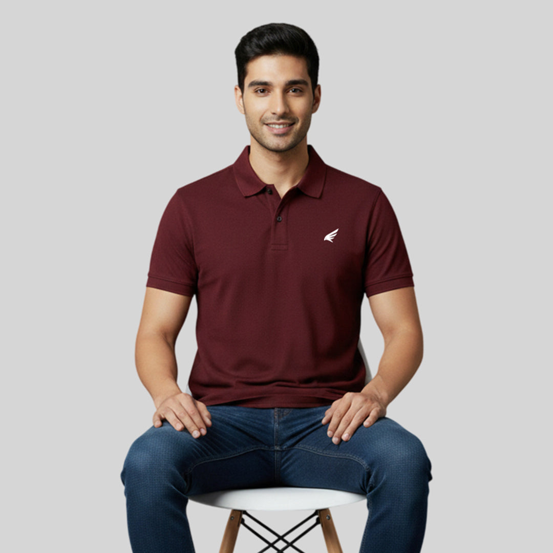 Men Premium Solid Regular Fit Polo T-shirt