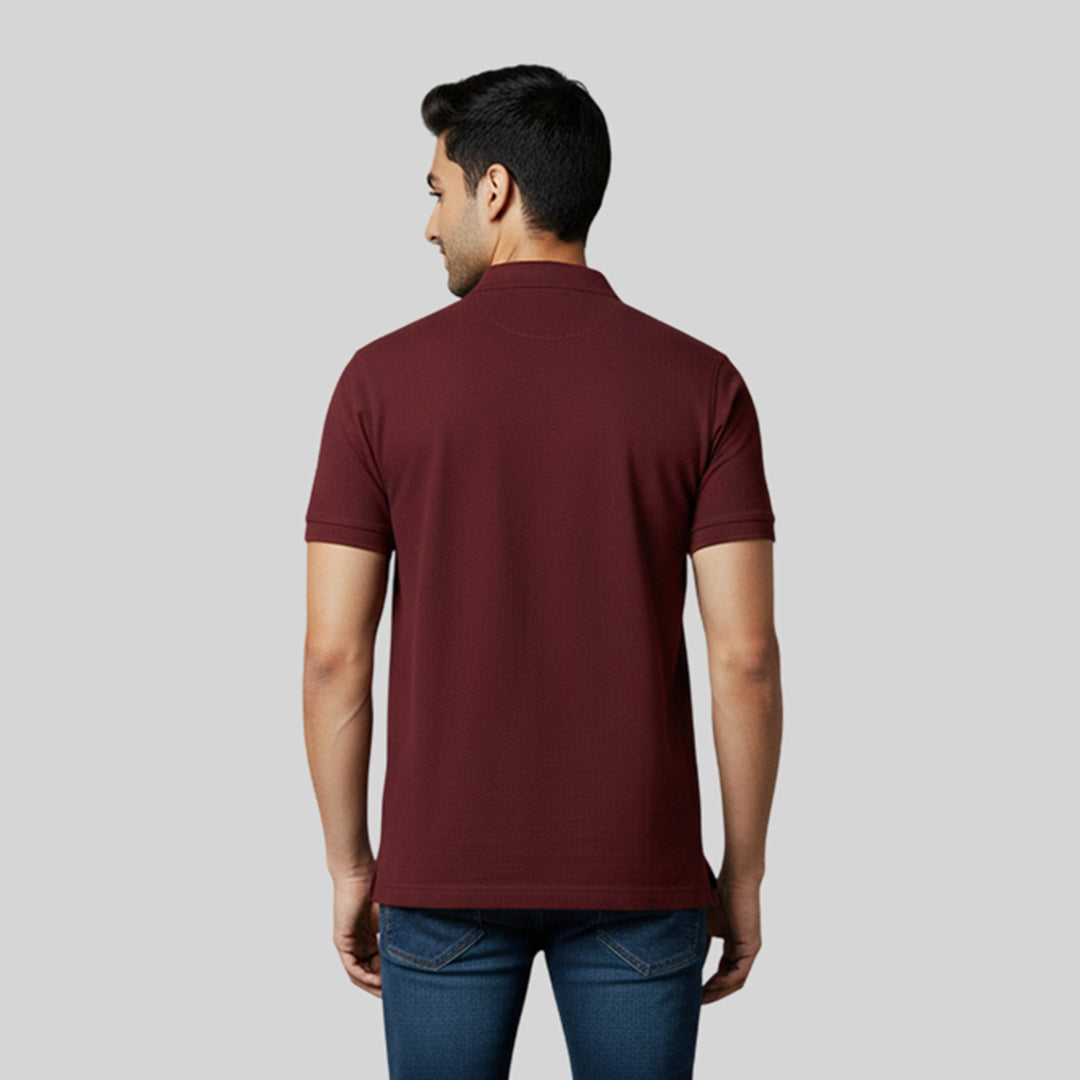 Men Premium Solid Regular Fit Polo T-shirt