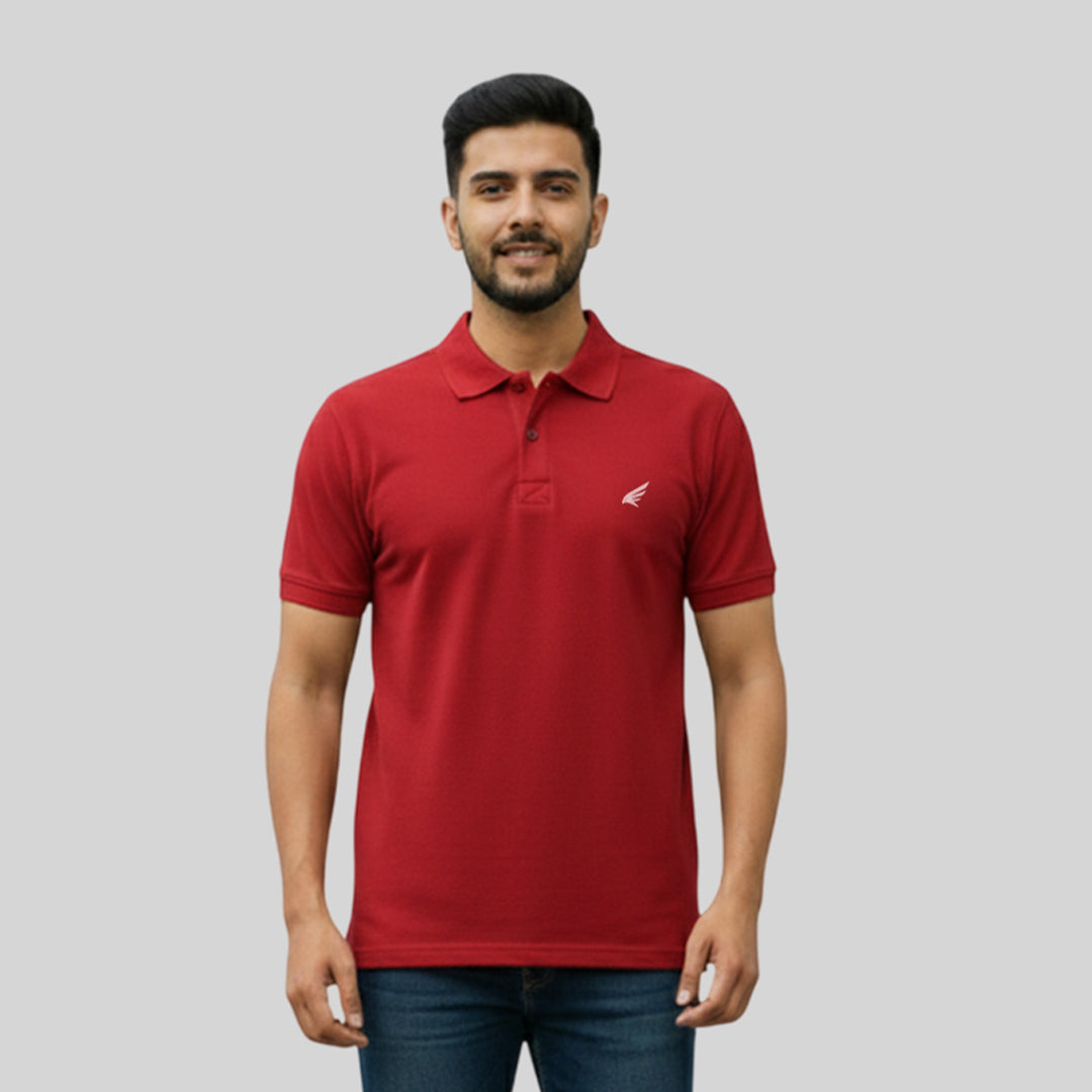Men Premium Solid Regular Fit Polo T-shirt