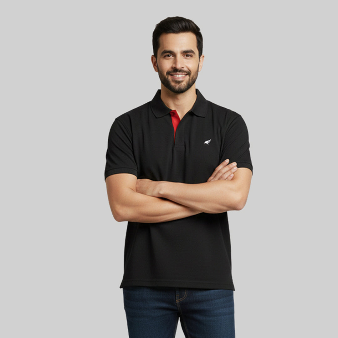 Men Premium Solid Regular Fit Polo T-shirt
