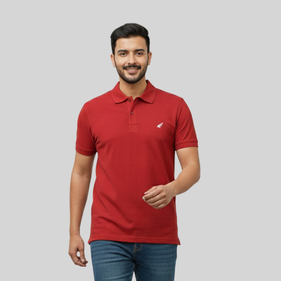 Men Premium Solid Regular Fit Polo T-shirt