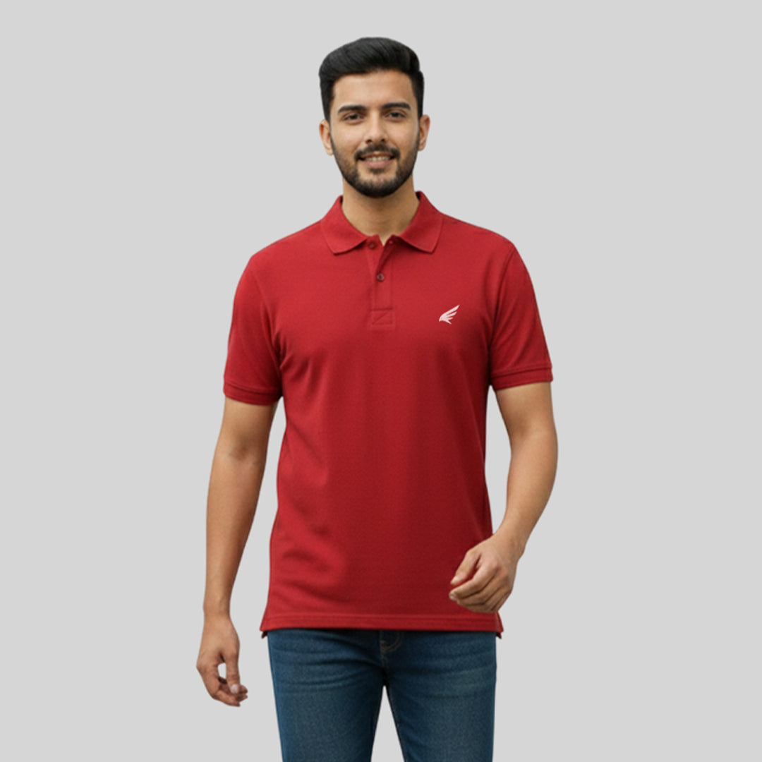 Men Premium Solid Regular Fit Polo T-shirt