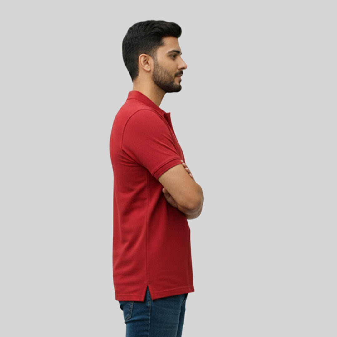 Men Premium Solid Regular Fit Polo T-shirt
