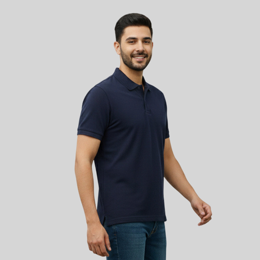 Men Premium Solid Regular Fit Polo T-shirt