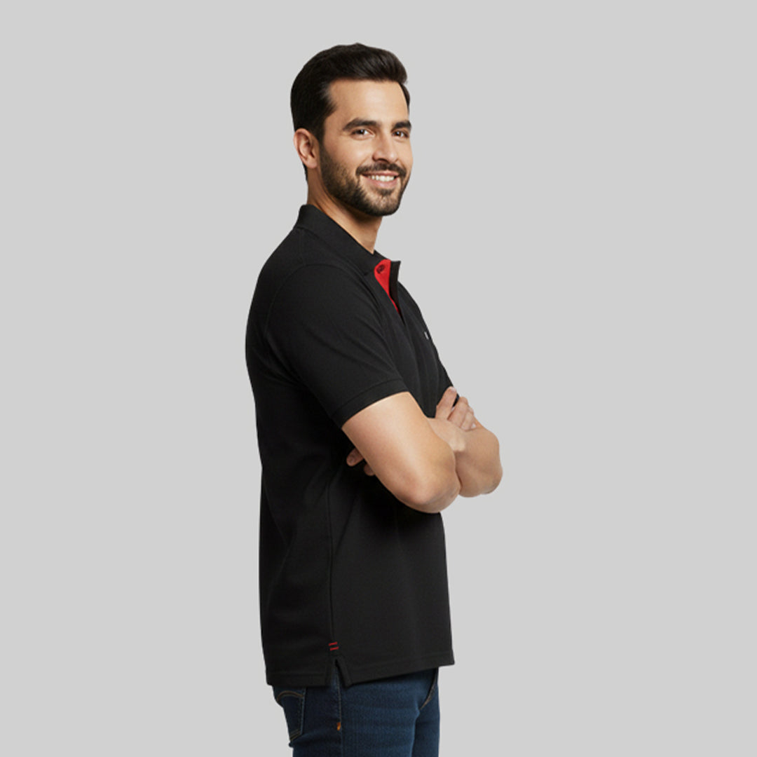 Men Premium Solid Regular Fit Polo T-shirt