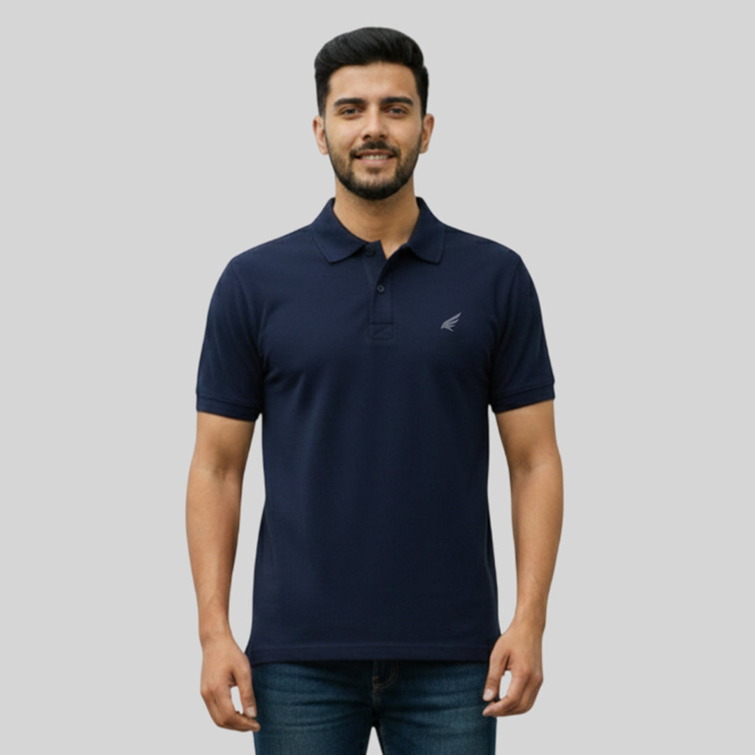 Men Premium Solid Regular Fit Polo T-shirt