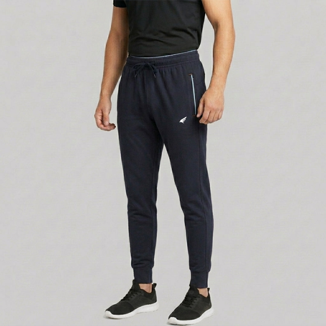 Men Solid Regular Fit Cotton Rich Jogger