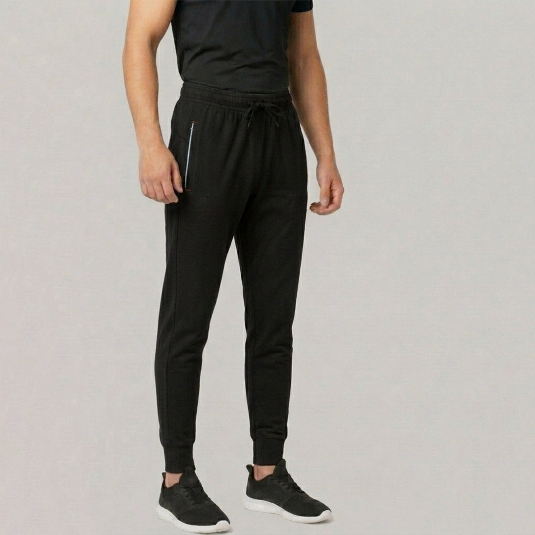 Men Solid Regular Fit Cotton Rich Jogger