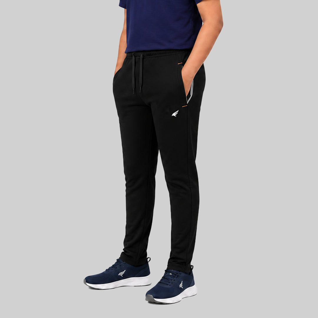 Boys Solid Regular Fit Cotton Rich Trackpants