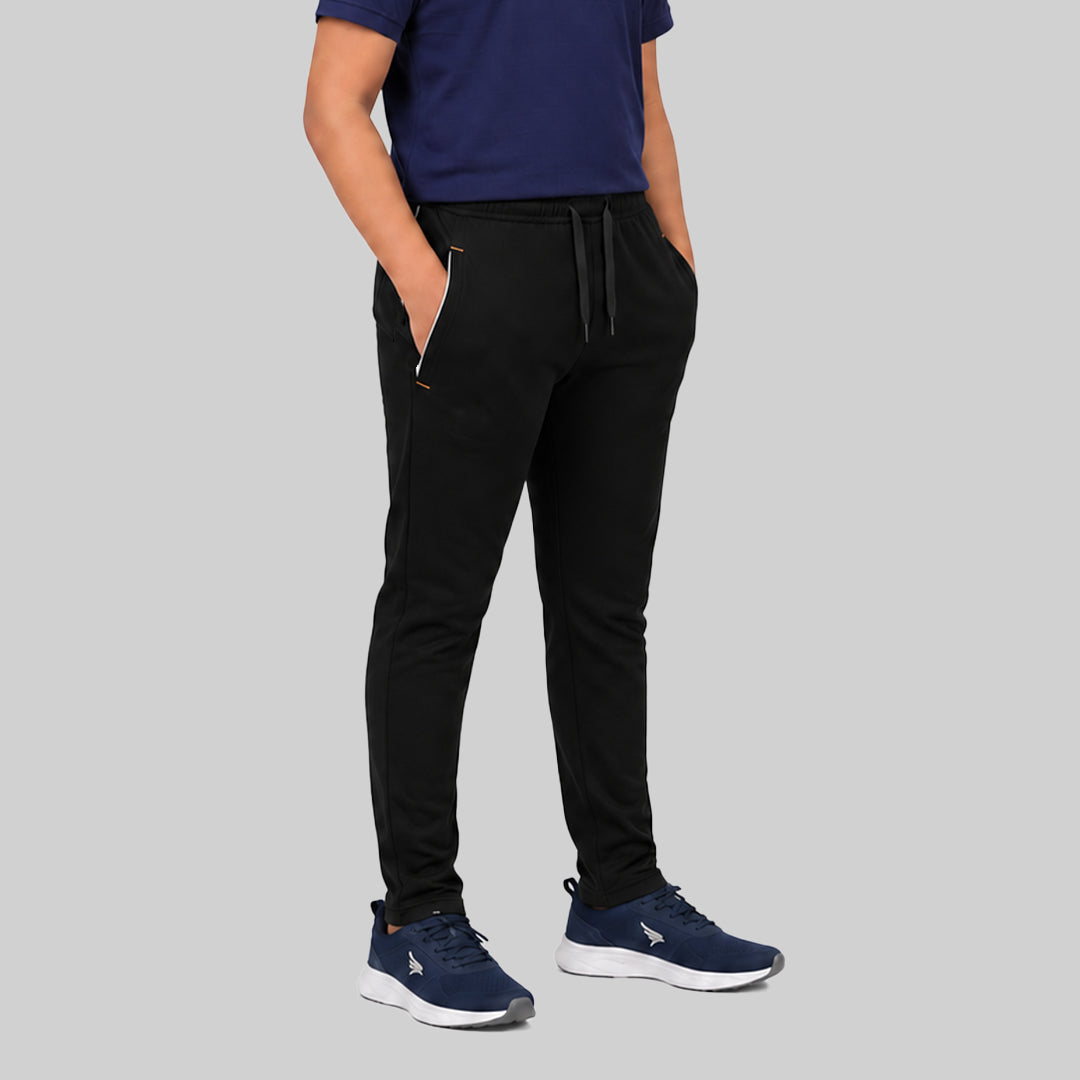 Boys Solid Regular Fit Cotton Rich Trackpants