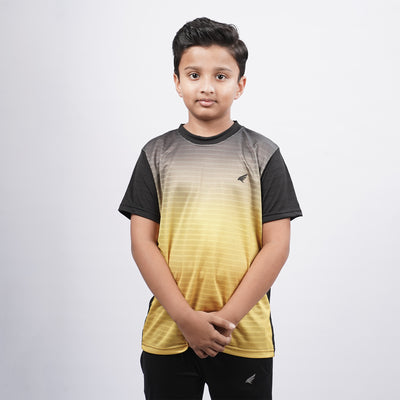 Boys Printed Round Neck Sports T-Shirt