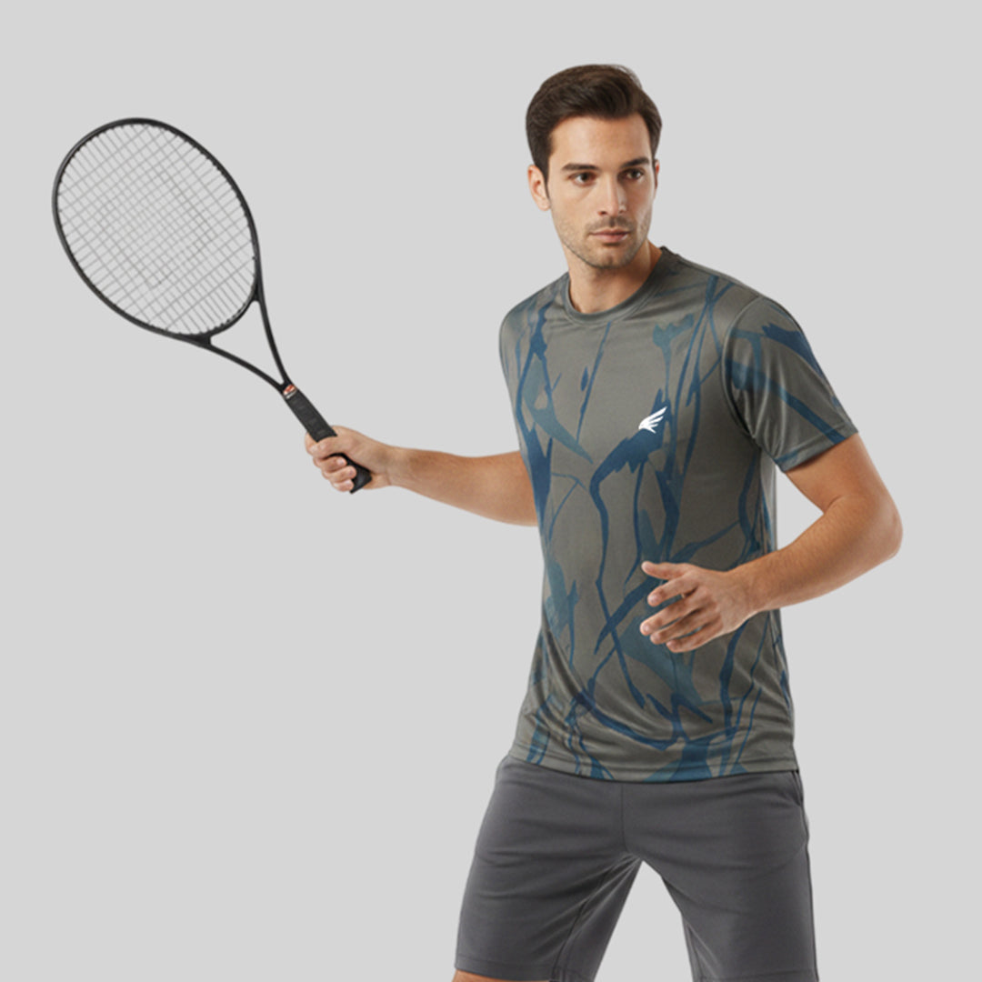 Men Sports Round Neck Printed T-shirt