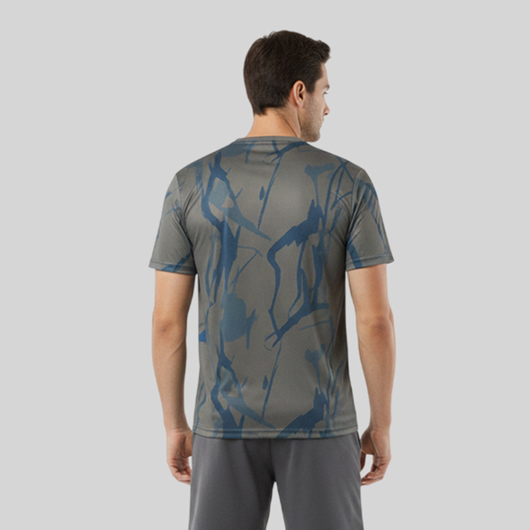 Men Sports Round Neck Printed T-shirt