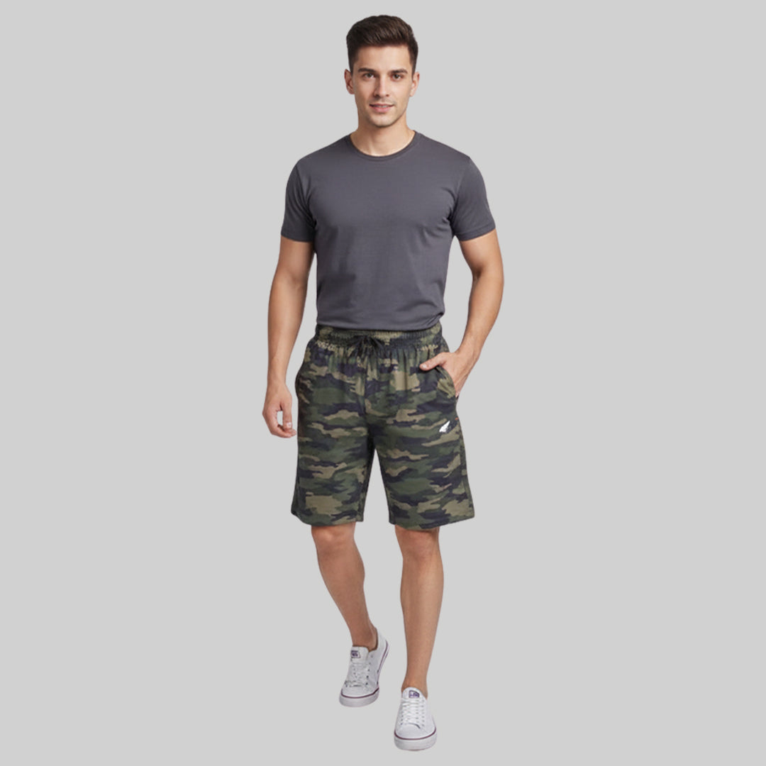 Men Camouflage Regular Fit Shorts