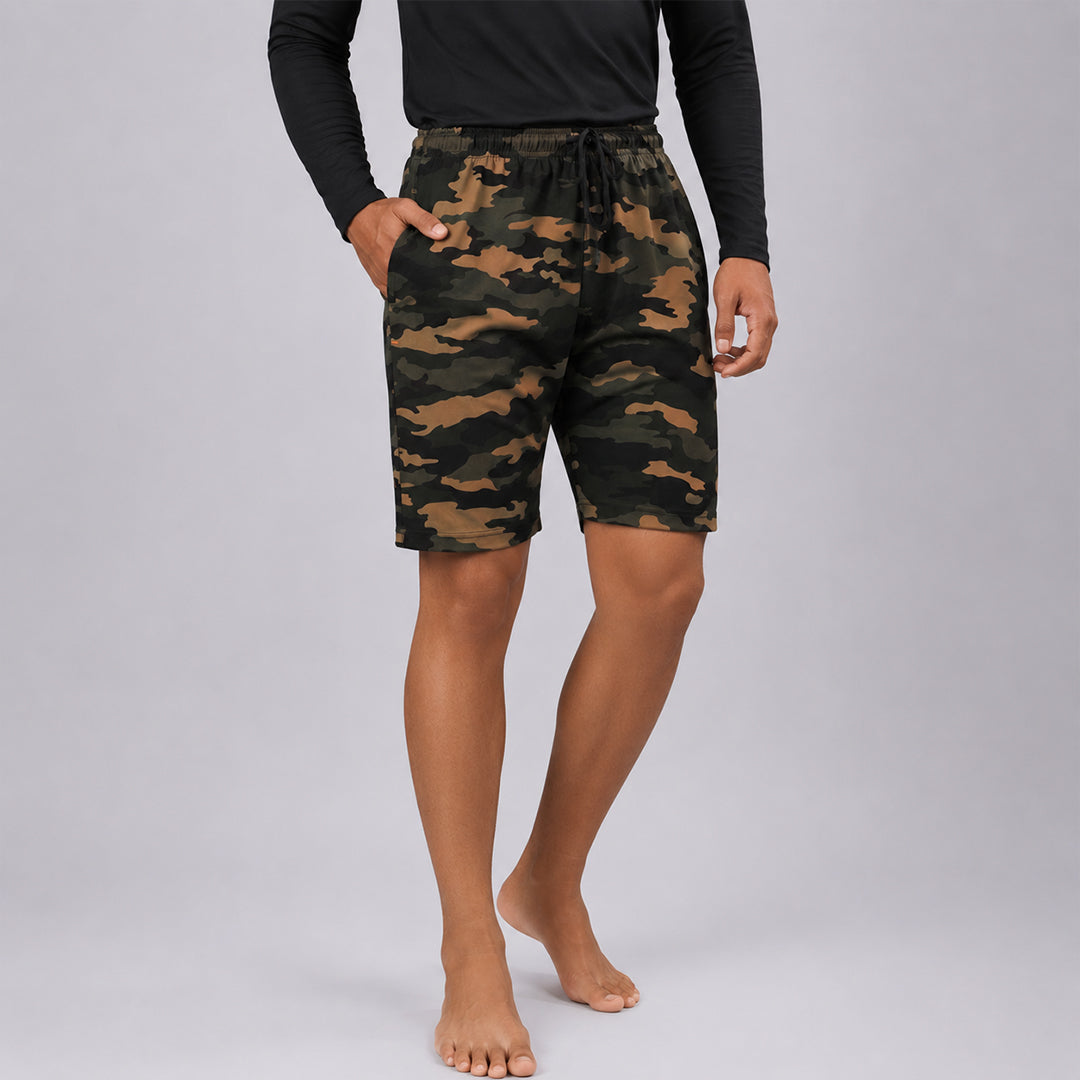 Men Camouflage Regular Fit Shorts