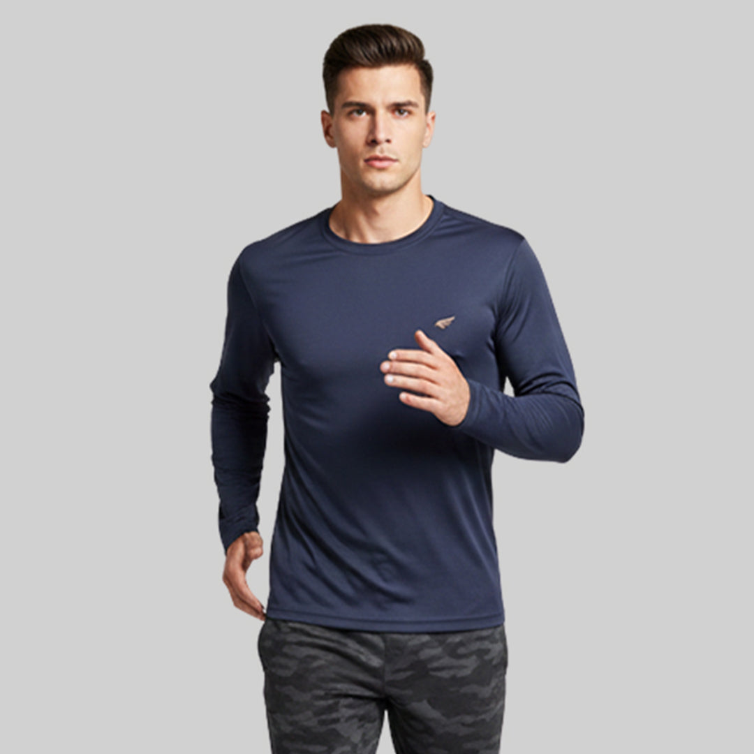 Men Solid Full Sleeve Regular Fit T-Shirt