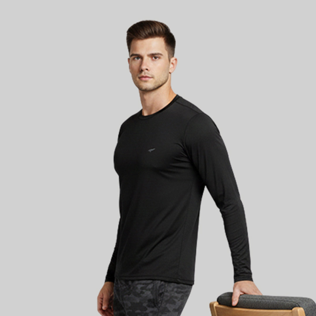 Men Solid Full Sleeve Regular Fit T-Shirt