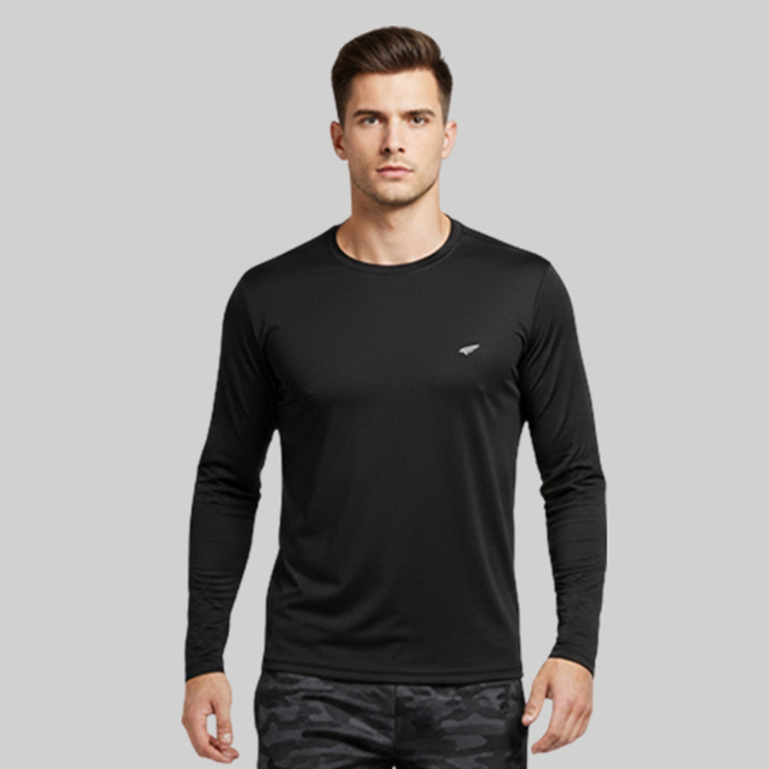 Men Solid Full Sleeve Regular Fit T-Shirt