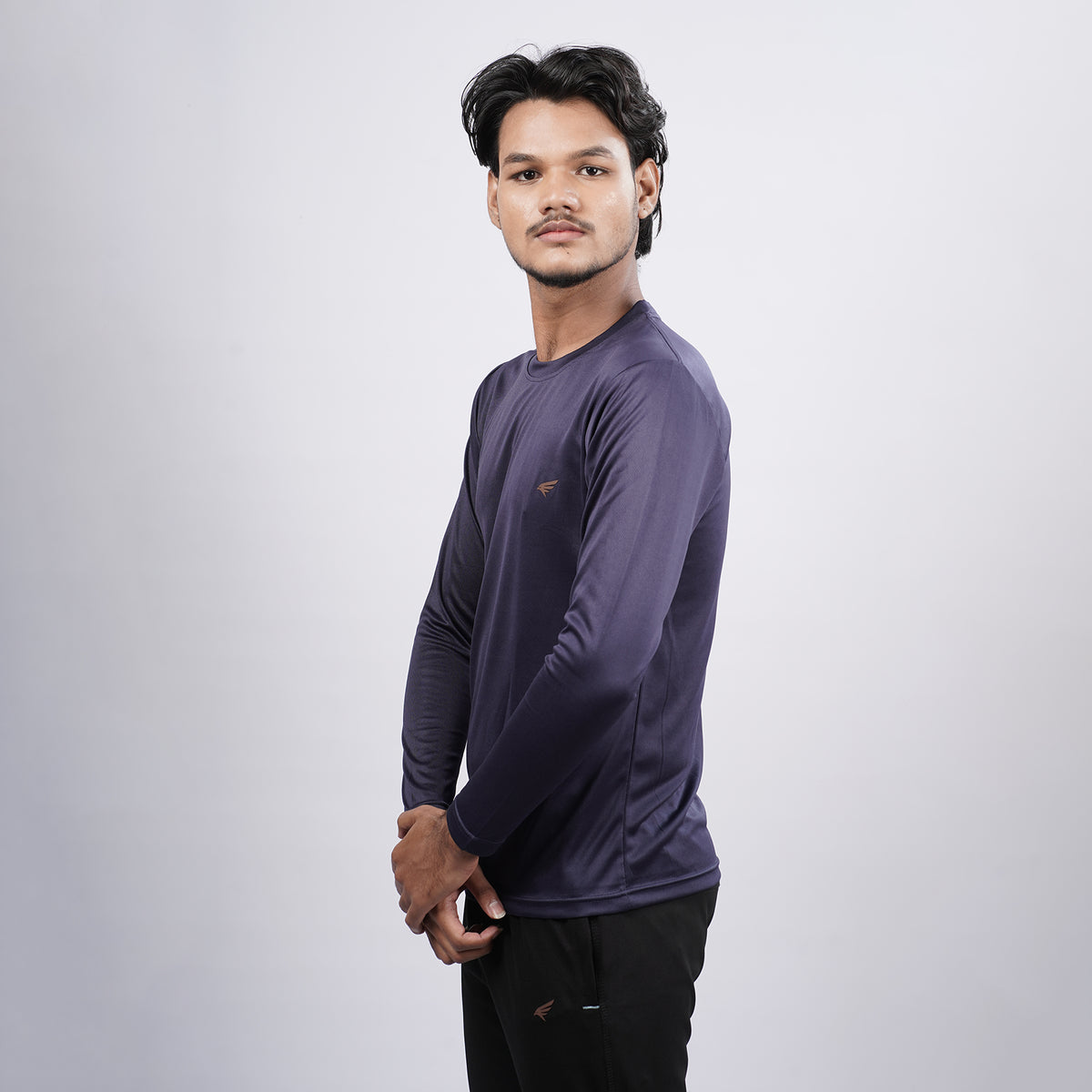 Men Solid Full Sleeve Regular Fit T-Shirt
