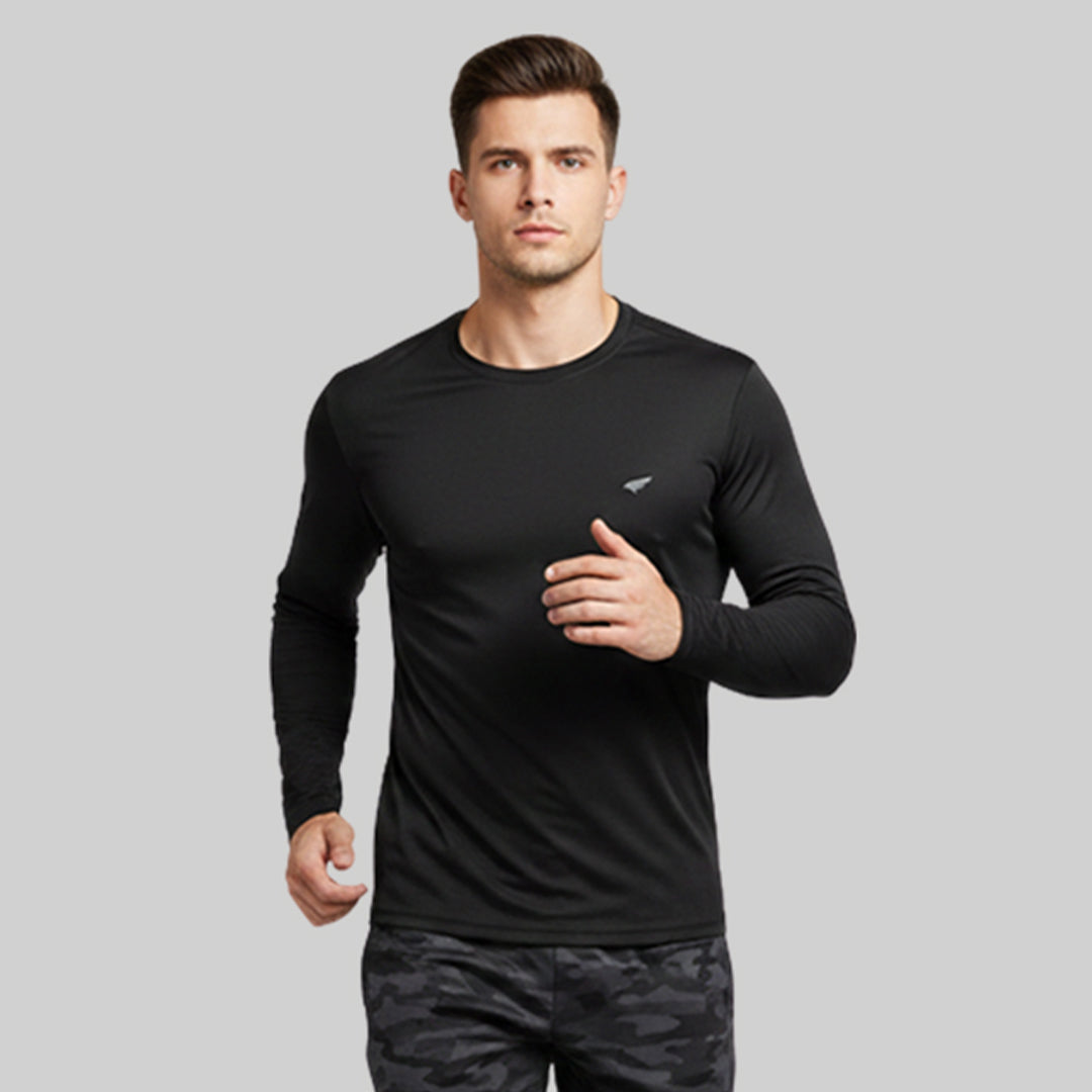 Men Solid Full Sleeve Regular Fit T-Shirt