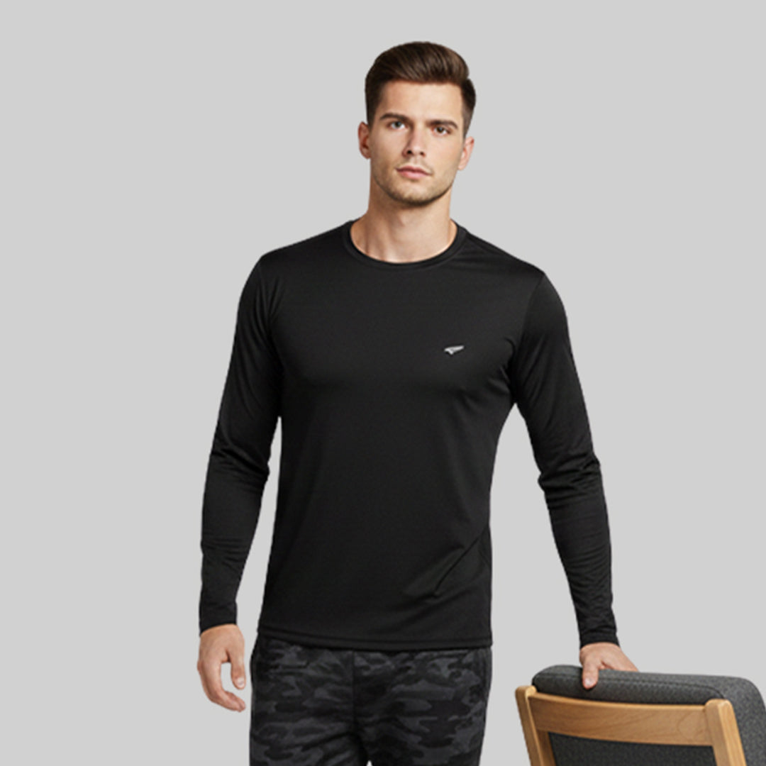 Men Solid Full Sleeve Regular Fit T-Shirt