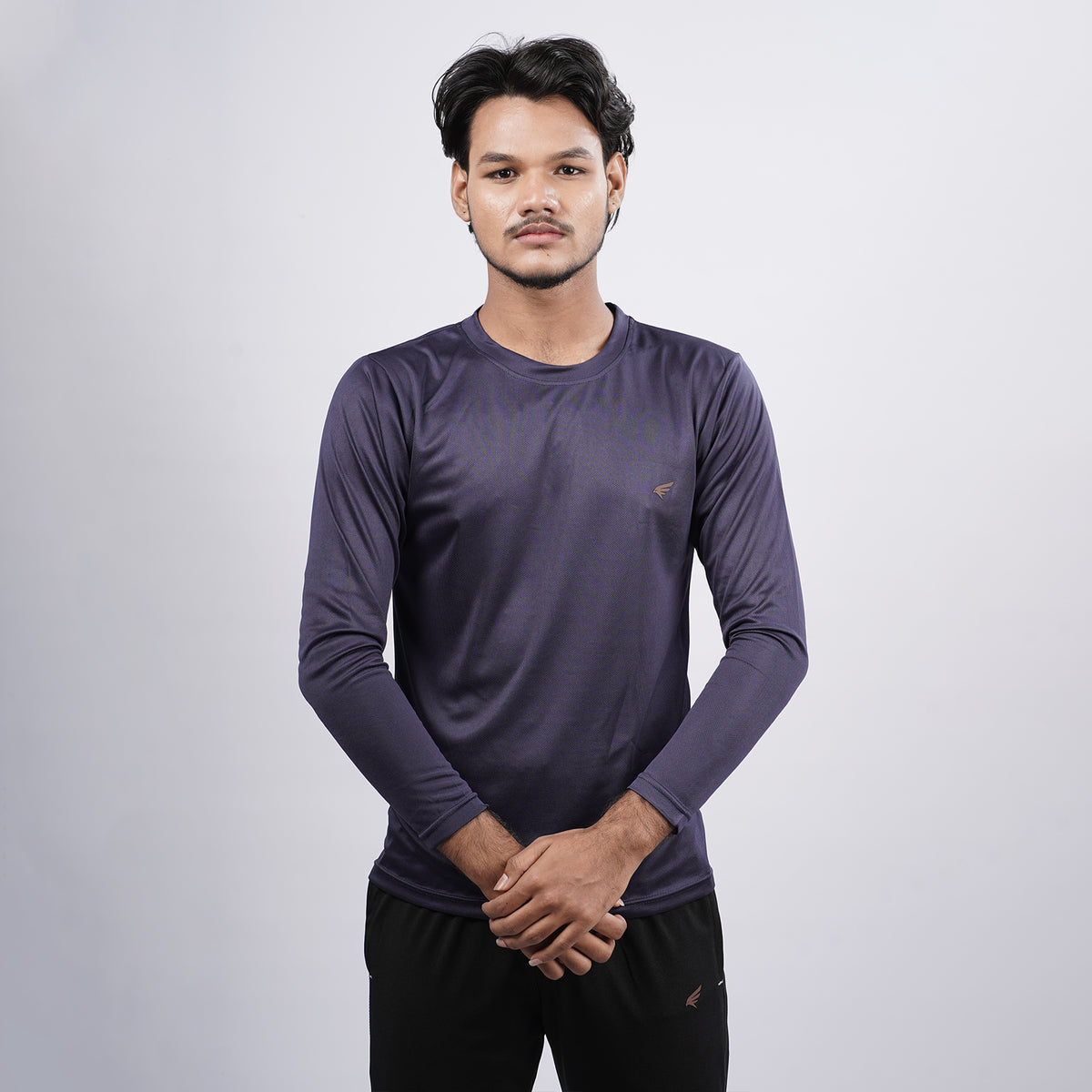 Men Solid Full Sleeve Regular Fit T-Shirt