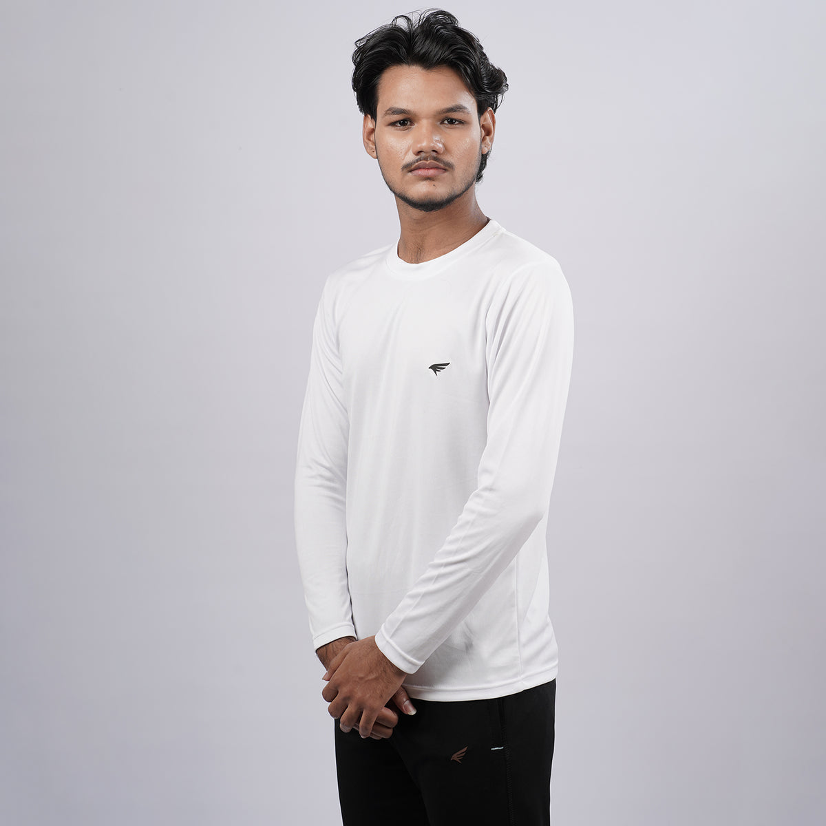Men Solid Full Sleeve Regular Fit T-Shirt