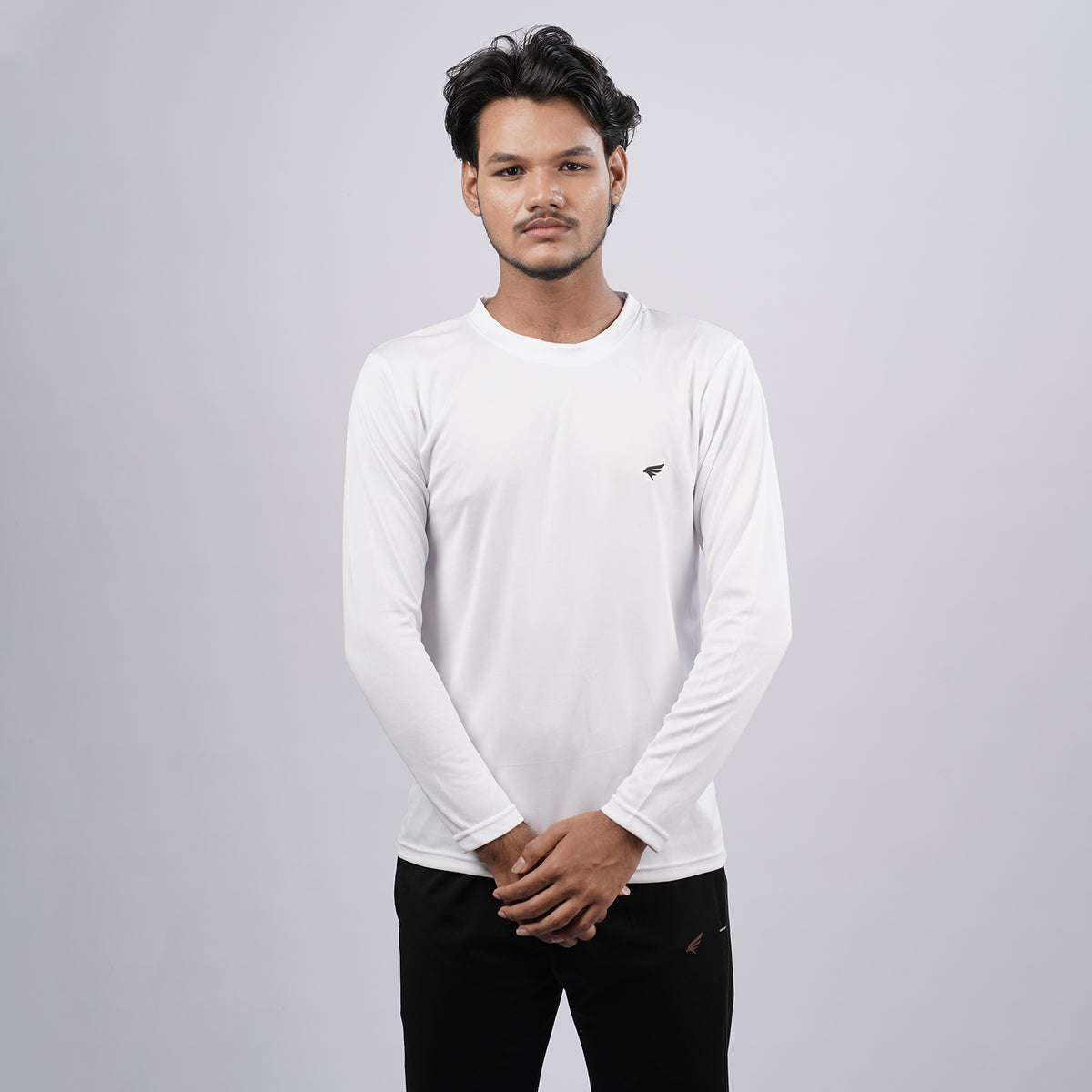 Men Solid Full Sleeve Regular Fit T-Shirt