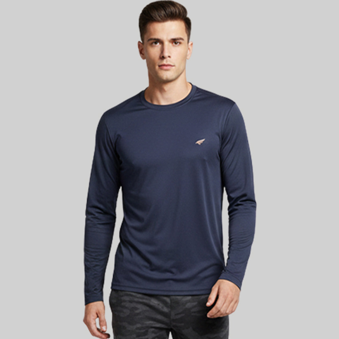 Men Solid Full Sleeve Regular Fit T-Shirt