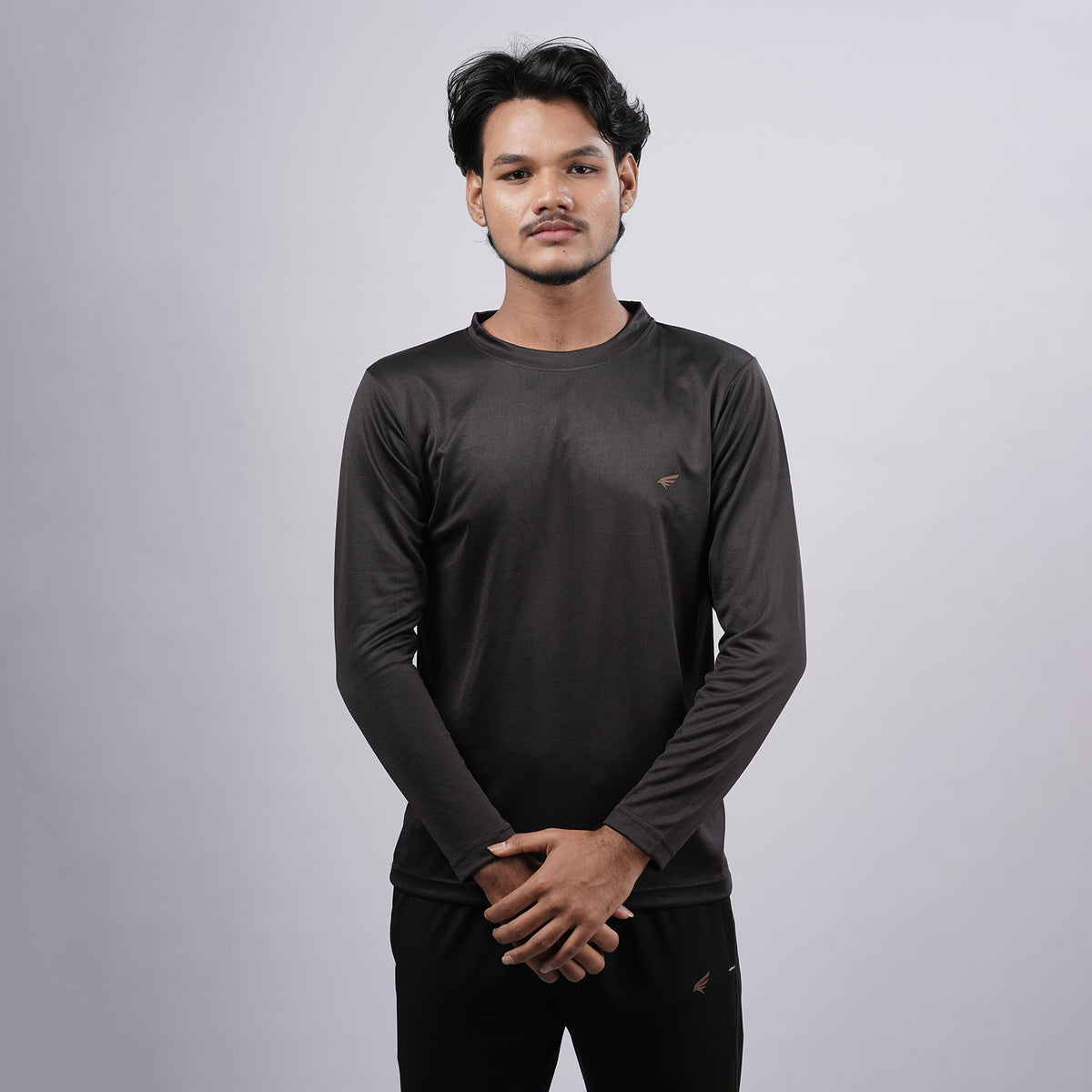 Men Solid Full Sleeve Regular Fit T-Shirt