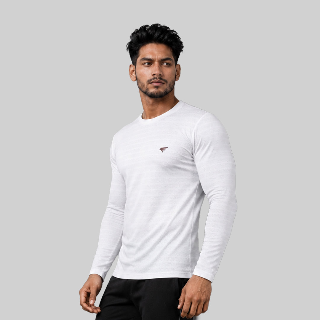 Men Solid Full Sleeve Regular Fit T-Shirt