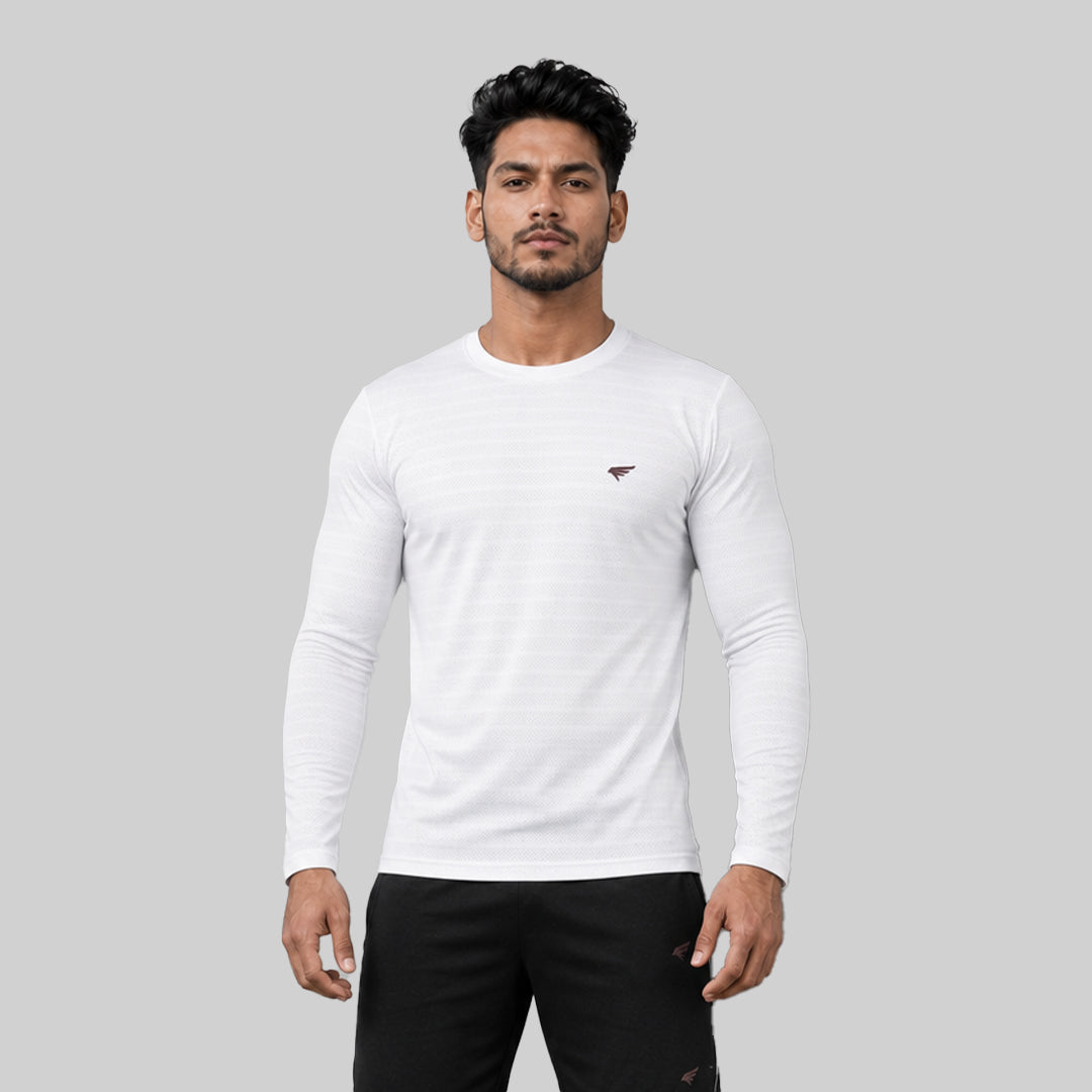 Men Solid Full Sleeve Regular Fit T-Shirt