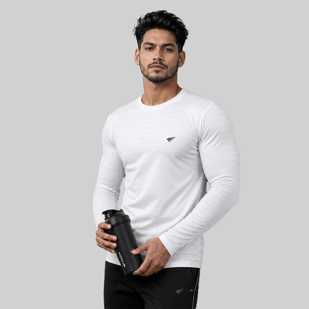 Men Solid Full Sleeve Regular Fit T-Shirt