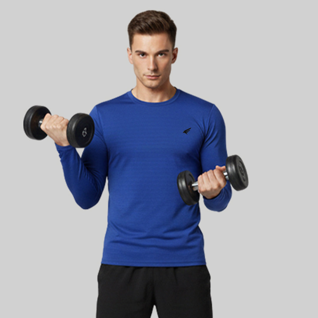 Men Solid Full Sleeve Regular Fit T-Shirt