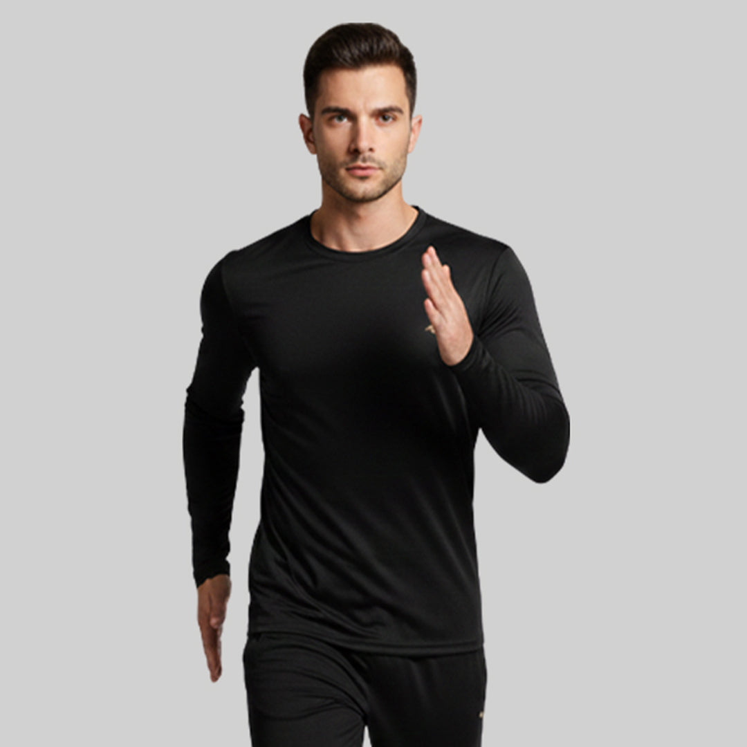 Men Solid Full Sleeve Regular Fit T-Shirt
