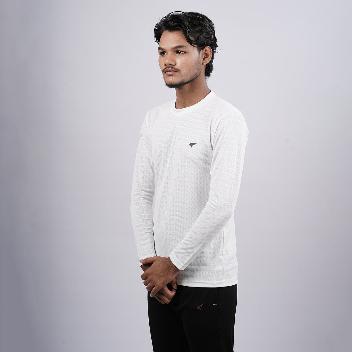 Men Solid Full Sleeve Regular Fit T-Shirt