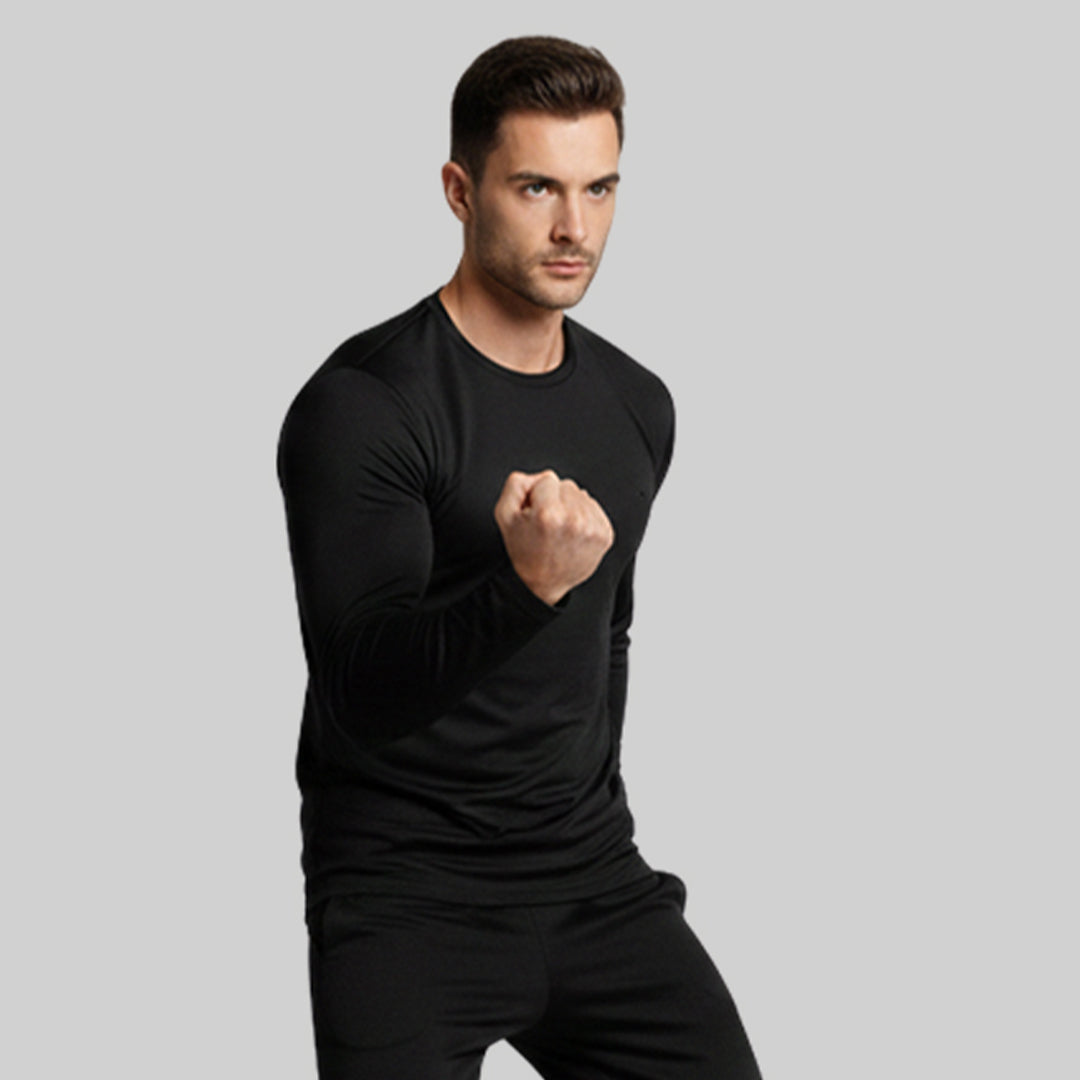 Men Solid Full Sleeve Regular Fit T-Shirt