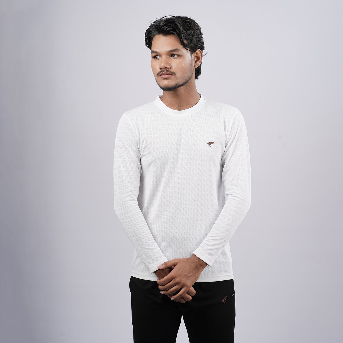 Men Solid Full Sleeve Regular Fit T-Shirt