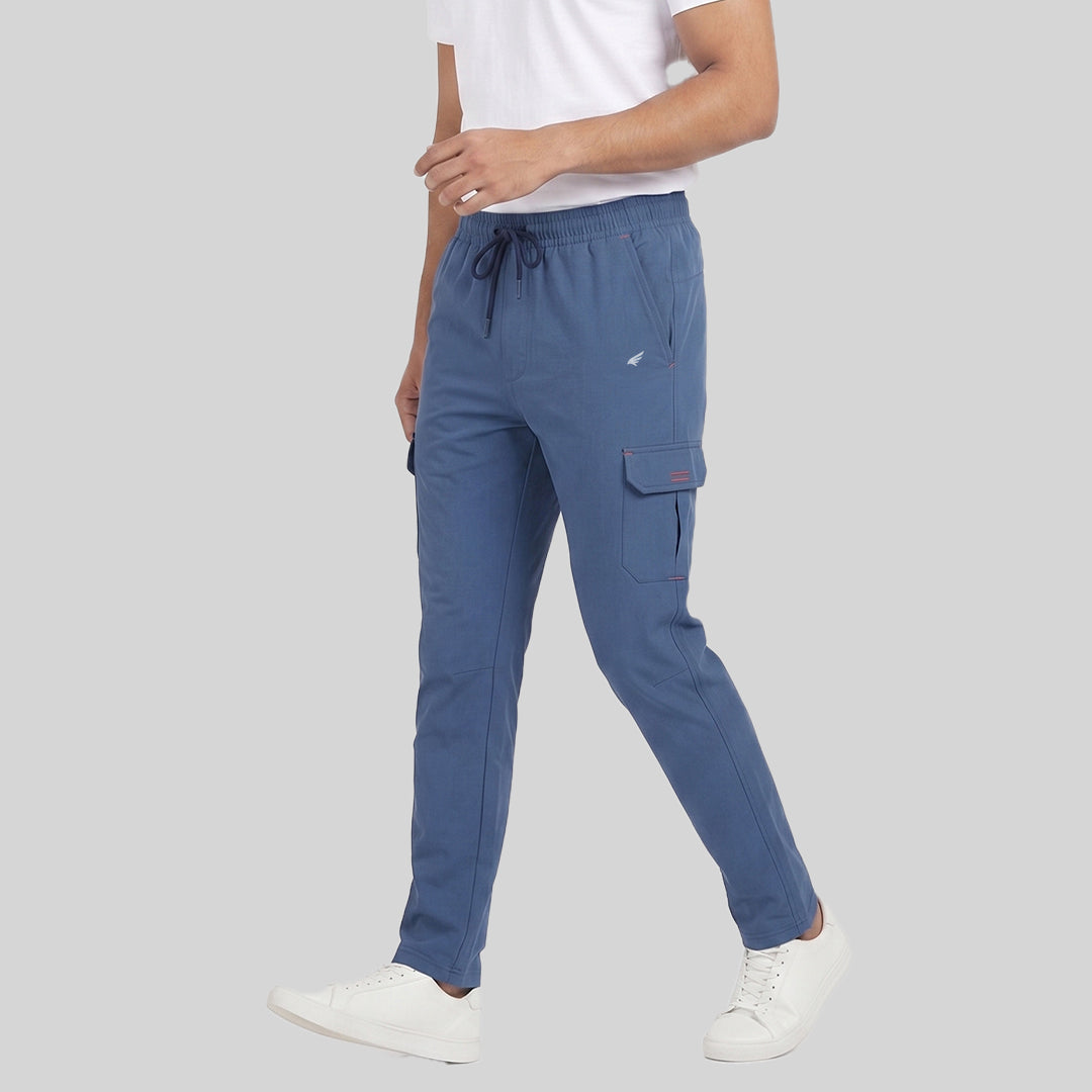 Men Solid Regular Fit Cargo Trackpants
