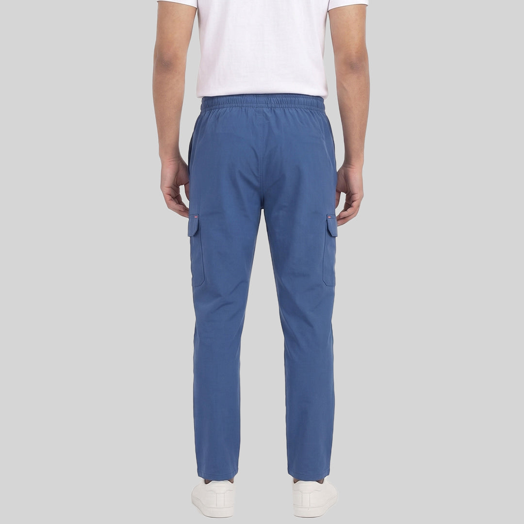 Men Solid Regular Fit Cargo Trackpants