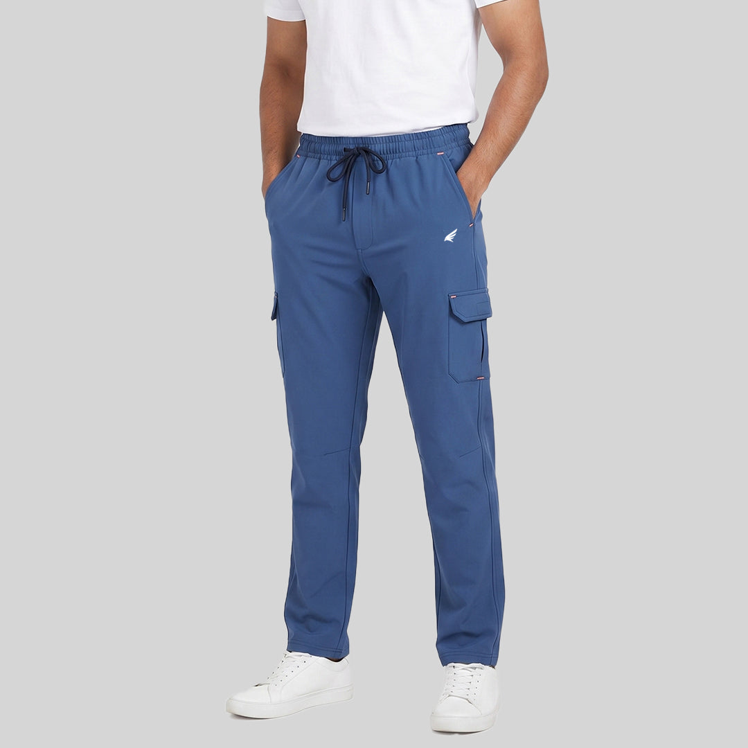 Men Solid Regular Fit Cargo Trackpants