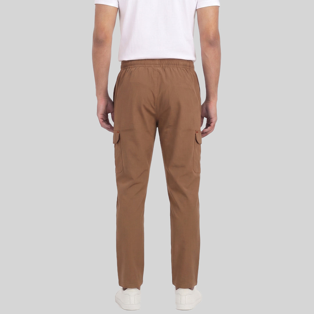 Men Solid Regular Fit Cargo Trackpants