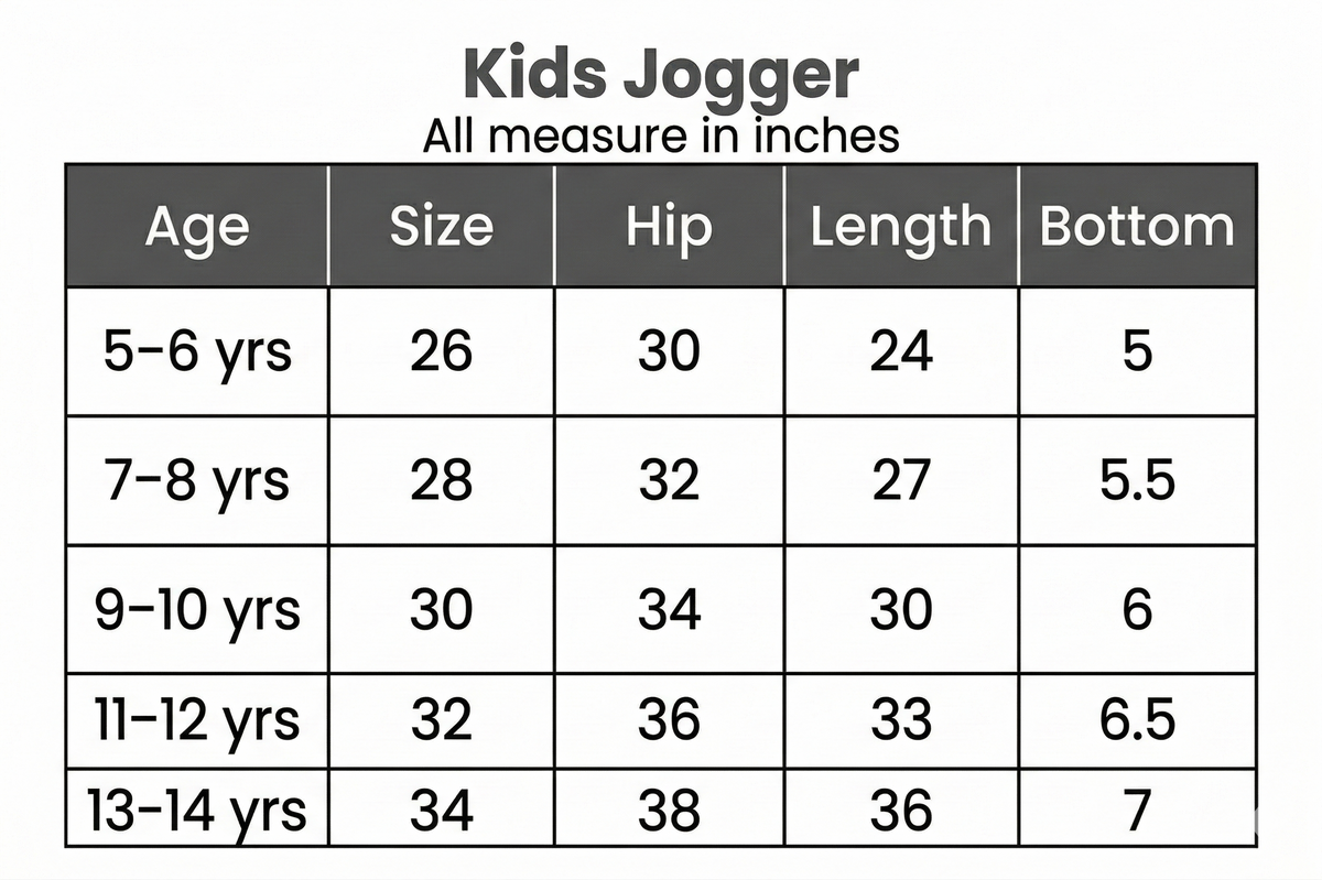 Collection size chart