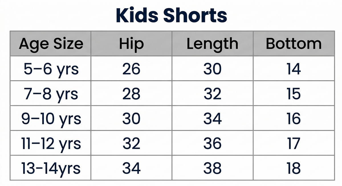 Collection size chart