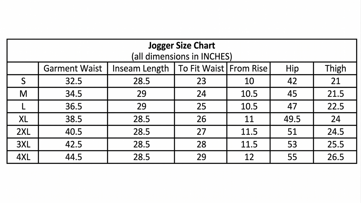 Collection size chart