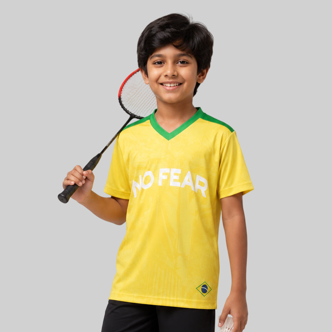 Kids Yellow Sports Jersey – Lightweight Quick-Dry Athletic T-Shirt