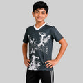 Kids Graphic Print Sports T-Shirt – Quick-Dry Athletic V-Neck Jersey