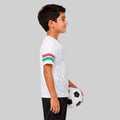 Kids White  Jersey | V-Neck Half Sleeve Sports T-Shirt | Lightweight Micro Polyester | Regular Fit